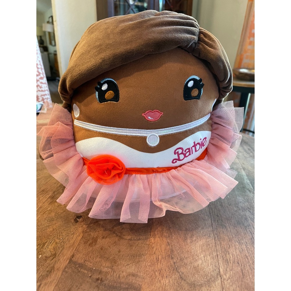 Barbie Plush Doll Pink Tutu Brown Hair Stuffed Animal Toy 10" Collectible